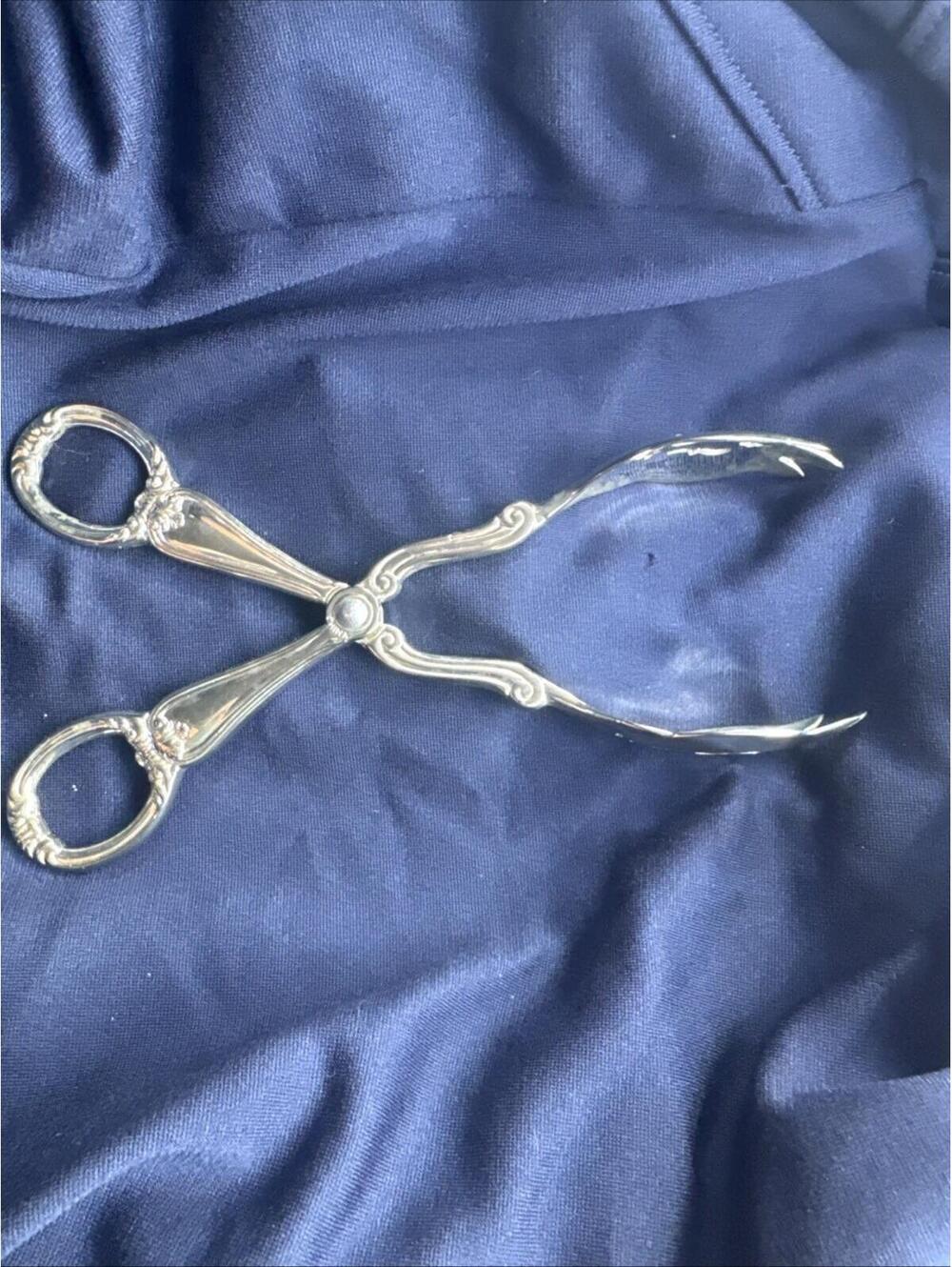 Gorham Vintage Silver Heritage Tongs Scissor Style 7” Serving Wedding
